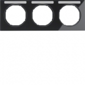 Рамка, R.3, 3-местная, с полем для надписей, цвет: черный 10132235