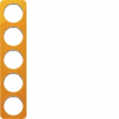 Рамка, R.1, 5-местная, акрил, цвет: оранжевый/полярная белизна 10152339