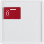 Центральная панель с красной кнопкой вызова, Q.1/Q.3, цвет: полярная белизна, с эффектом бархата 12166089