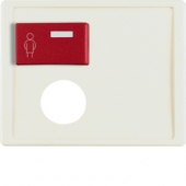 Центральная панель с верхней красной кнопкой вызова и с отверстием для контактного штыря, Arsys, цвет: белый, глянцевый 12170002