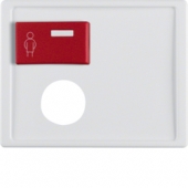 Центральная панель с верхней красной кнопкой вызова и с отверстием для контактного штыря, Arsys, цвет: полярная белизна, глянцевый 12170069