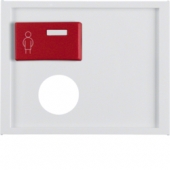 Центральная панель с верхней красной кнопкой вызова и с отверстием для контактного штыря, K.1, цвет: полярная белизна, глянцевый 12177009