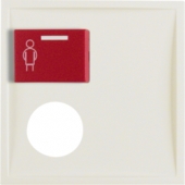 Центральная панель с верхней красной кнопкой вызова и с отверстием для контактного штыря, S.1, цвет: белый, глянцевый 12178982