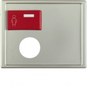 Центральная панель с верхней красной кнопкой вызова и с отверстием для контактного штыря, Arsys, цвет: стальной, лак 12179004