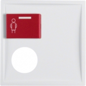 Центральная панель с верхней красной кнопкой вызова и с отверстием для контактного штыря, S.1/B.3/B.7, цвет: полярная белизна, матовый 12179909
