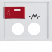 Центральная панель с красной кнопкой вызова и 2 отверстиями для контактного штыря, K.1, цвет: полярная белизна, глянцевый 12187109