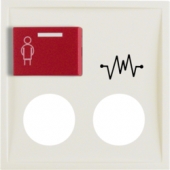 Центральная панель с красной кнопкой вызова и 2 отверстиями для контактного штыря, S.1, цвет: белый, глянцевый 12188982