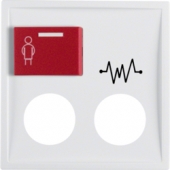 Центральная панель с красной кнопкой вызова и 2 отверстиями для контактного штыря, S.1, цвет: полярная белизна, глянцевый 12188989