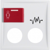 Центральная панель с красной кнопкой вызова и 2 отверстиями для контактного штыря, S.1/B.3/B.7, цвет: полярная белизна, матовый 12189909