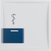 Центральная панель для вызывного устройства с синей кнопкой вызова врача, S.1, цвет: полярная белизна, глянцевый 12238989