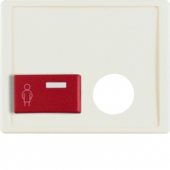Центральная панель с красной кнопкой вызова и отверстием для контактного штыря, Arsys, цвет: белый, глянцевый 12240002
