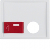 Центральная панель с красной кнопкой вызова и отверстием для контактного штыря, Arsys, цвет: полярная белизна, глянцевый 12240069