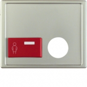 Центральная панель с красной кнопкой вызова и отверстием для контактного штыря, Arsys, цвет: стальной, лак 12249004