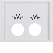 Центральная панель, 2 отверстия для контактного штыря, с символом, K.1, цвет: полярная белизна, глянцевый 12447109
