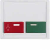 Центральная панель с красной кнопкой вызова и зеленой кнопкой выключения, Arsys, цвет: полярная белизна, глянцевый 12490069