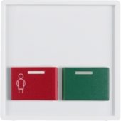 Центральная панель с красной кнопкой вызова и зеленой кнопкой выключения, Q.1/Q.3, цвет: полярная белизна, с эффектом бархата 12496089