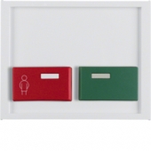 Центральная панель с красной кнопкой вызова и зеленой кнопкой выключения, K.1, цвет: полярная белизна, глянцевый 12497009