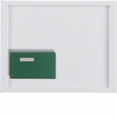 Центральная панель для квитирующего переключателя с зеленой кнопкой, K.1, цвет: полярная белизна, глянцевый 12517009