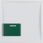 Центральная панель для квитирующего переключателя с зеленой кнопкой, S.1, цвет: белый, глянцевый 12518982
