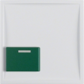Центральная панель для квитирующего переключателя с зеленой кнопкой, S.1, цвет: полярная белизна, глянцевый 12518989