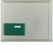 Центральная панель для квитирующего переключателя с зеленой кнопкой, Arsys, цвет: стальной, лак 12519004
