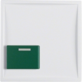 Центральная панель для квитирующего переключателя с зеленой кнопкой, S.1/B.3/B.7, цвет: полярная белизна, матовый 12519909