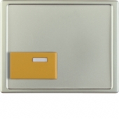 Центральная панель для квитирующего переключателя с желтой кнопкой, Arsys, цвет: стальной, лак 12529004