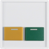 Центральная панель с зеленой и желтой кнопкой квитирования, Q.1/Q.3, цвет: полярная белизна, с эффектом бархата 12536089