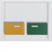 Центральная панель с зеленой и желтой кнопкой квитирования, K.1, цвет: полярная белизна, глянцевый 12537009