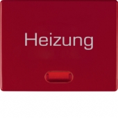 Клавиша с красной линзой и надписью «Heizung Notschalter», Arsys, цвет: красный, глянцевый 14880062