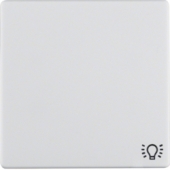Клавишный выключатель с оттиском символа света, Q.1/Q.3, цвет: полярная белизна, с эффектом бархата 16206049