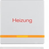 Клавиша с оранжевой линзой и оттиском «Heizung Notschalter», Q.1/Q.3, цвет: полярная белизна, с эффектом бархата 16216069