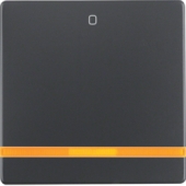 Клавиша с оранжевой линзой и оттиском «0», Q.1/Q.3, цвет: антрацитовый, с эффектом бархата 16246086