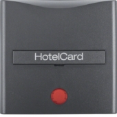 Hакладка карточного выключателя для гостиниц с оттиском и красной линзой, S.1/B.3/B.7, цвет: антрацитовый, матовый 16401606