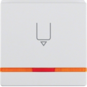 Hакладка карточного выключателя для гостиниц с оттиском и оранжевой линзой, Q.1/Q.3, цвет: полярная белизна, с эффектом бархата 16406089