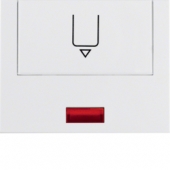 Hакладка карточного выключателя для гостиниц с оттиском и красной линзой, K.1, цвет: полярная белизна, глянцевый 16417109