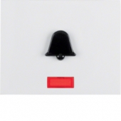 Клавиша с красной линзой и выступающим символом «Звонок», K.1, цвет: полярная белизна, глянцевый 16517209