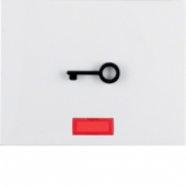 Клавиша с красной линзой и выступающим символом «Дверь», K.1, цвет: полярная белизна, глянцевый 16517309