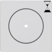 Центральная панель с нажимной кнопкой для механизма реле времени, Q.1/Q.3, цвет: полярная белизна, с эффектом бархата 16746089