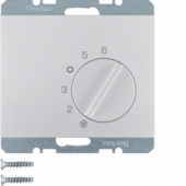 Регулятор температуры помещения с переключающим контактом и центральной панелью, K.5, цвет: алюминиевый лак 20267103