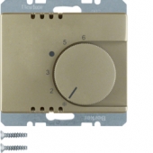 Регулятор температуры помещения с переключающим контактом и центральной панелью, Arsys, цвет: светло-бронзовый, лак 20269011