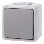 Одноклавишный выключатель цвет: светло-серый/серый, Aquatec IP44 307205