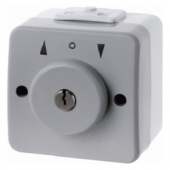 Жалюзийная замочная кнопка с замком и надписью цвет: светло-серый/серый, Aquatec IP44 327105