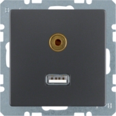 BMO USB/3.5mm AUDIO, Q.1/Q.3, цвет: антрацитовый, с эффектом бархата 3315396086