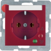 Штепсельная розетка SCHUKO с защитой от перенапряжения, S.1/B.3/B.7, цвет: красный, матовый 41081962