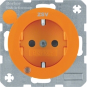 Штепсельная розетка SCHUKO с контрольной лампой, R.1/R.3, цвет: оранжевый 41102007