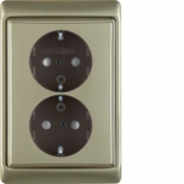 Двойная штепсельная розетка SCHUKO с рамкой, Arsys, цвет: светло-бронзовый, лак 47299011