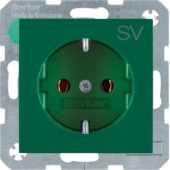 Штепсельная розетка SCHUKO с надписью, S.1/B.3/B.7, цвет: зеленый, глянцевый 47438903