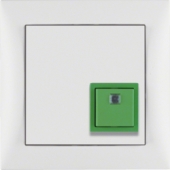 Квитирующая нажимная кнопка с рамкой, Q.3, цвет: полярная белизна, с эффектом бархата 52016099