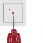Кнопка со шнурковым приводом с рамкой, Q.1, цвет: полярная белизна, с эффектом бархата 52026089
